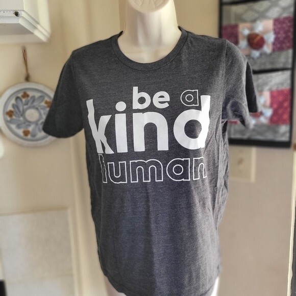 Bella + Canvas "Be a Kind Human" Dark Heather Gray T Shirt Size XL - Picture 2 of 4